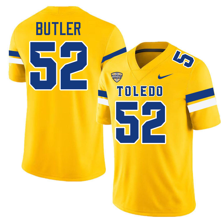 Cavon Butler Toledo Jersey,Toledo Rockets #52 Cavon Butler Jersey Youth College-Gold